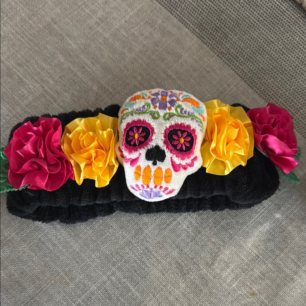 Colorful Skull and Floral Headband